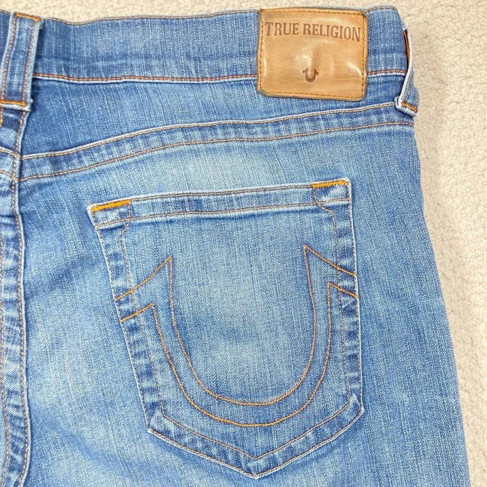 True Religion Geno Jeans Mens 42 (41x27) Light Wash Blue Relaxed‎ Slim Denim